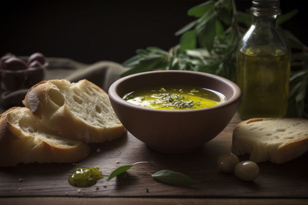 Dimpière de pain à l'huile d'olive méditerranéenne