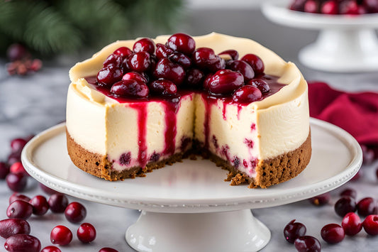 Gake au fromage aux canneberges avec croûte de gingersnap