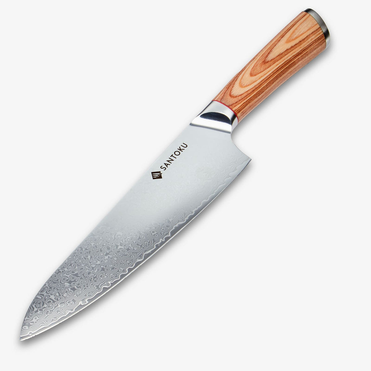 Haruta Couteau de chef Gyuto japonais en acier de Damas VG10 de 8 pouces avec manche en bois et fourreau