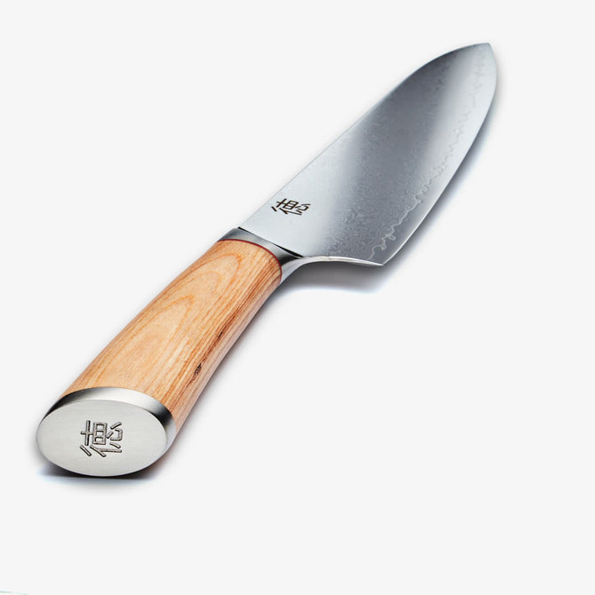 Haruta Couteau de chef Gyuto japonais en acier de Damas VG10 de 8 pouces avec manche en bois et fourreau
