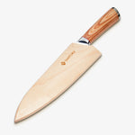 Haruta Couteau de chef Gyuto japonais en acier de Damas VG10 de 8 pouces avec manche en bois et fourreau
