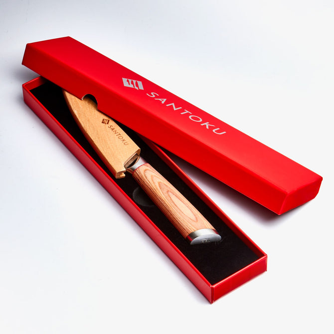 Haruta Couteau d'office japonais en acier damas VG10 de 4 pouces avec manche en bois et fourreau