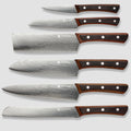 Yuhi 6-Piece Damascus-Pattern Kitchen Knife Set with Pakkawood Handles & Gift Box