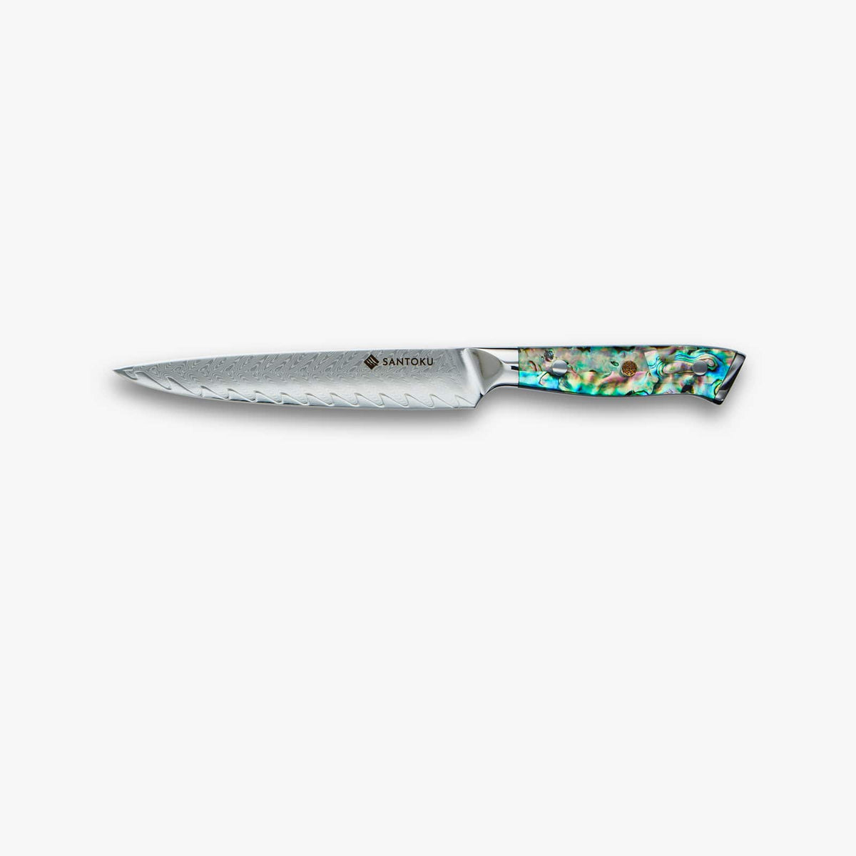 Ensemble de couteaux en acier Chikashi Damas avec manche en ormeau
