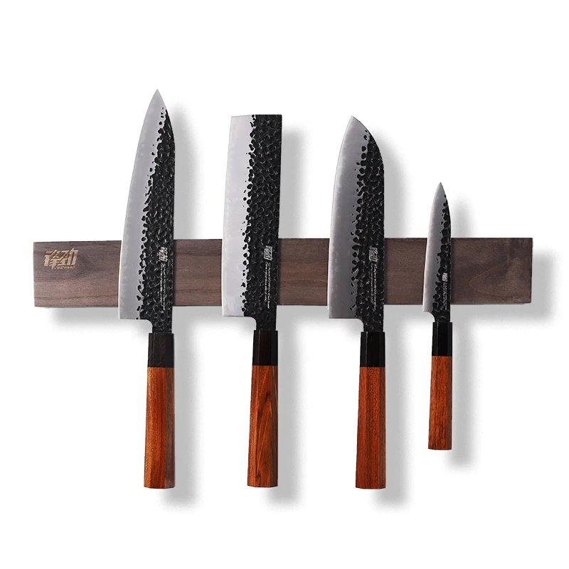 Rack de couteau en bois magnétique