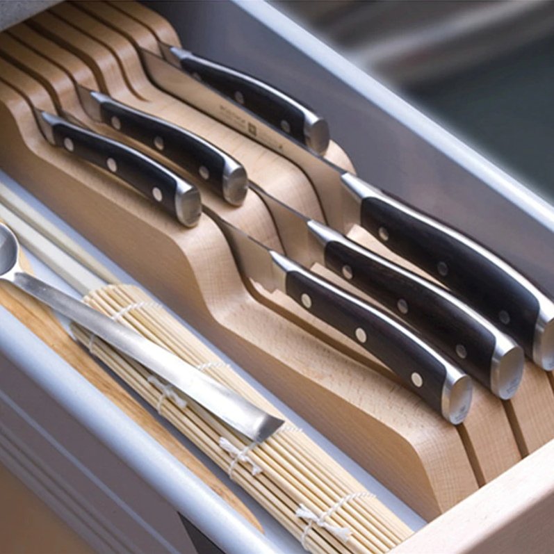 Kitchen Knife Drawer | Tabletop Wooden Organiser
